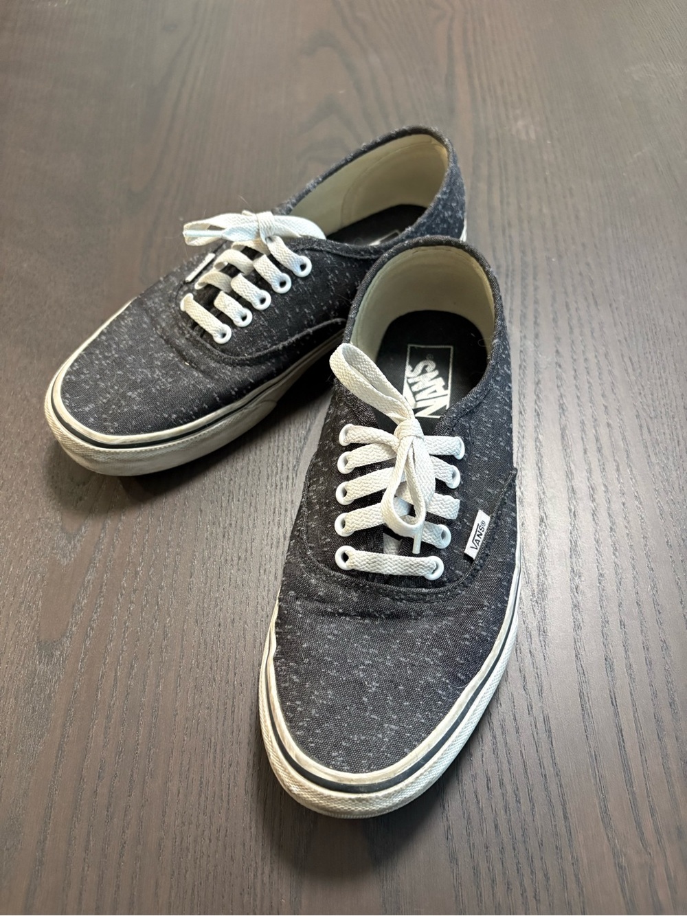 Vans Black Heather Low-Top Lace-Up Sneakers